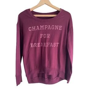 Champagne‎ for Breakfast Burgundy Sweatshirt Sz S
